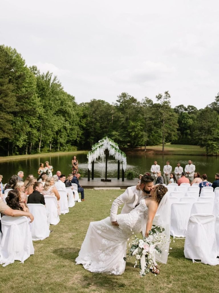 Ceremony aisle decorated at Sanoah Springs