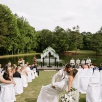 Ceremony aisle decorated at Sanoah Springs